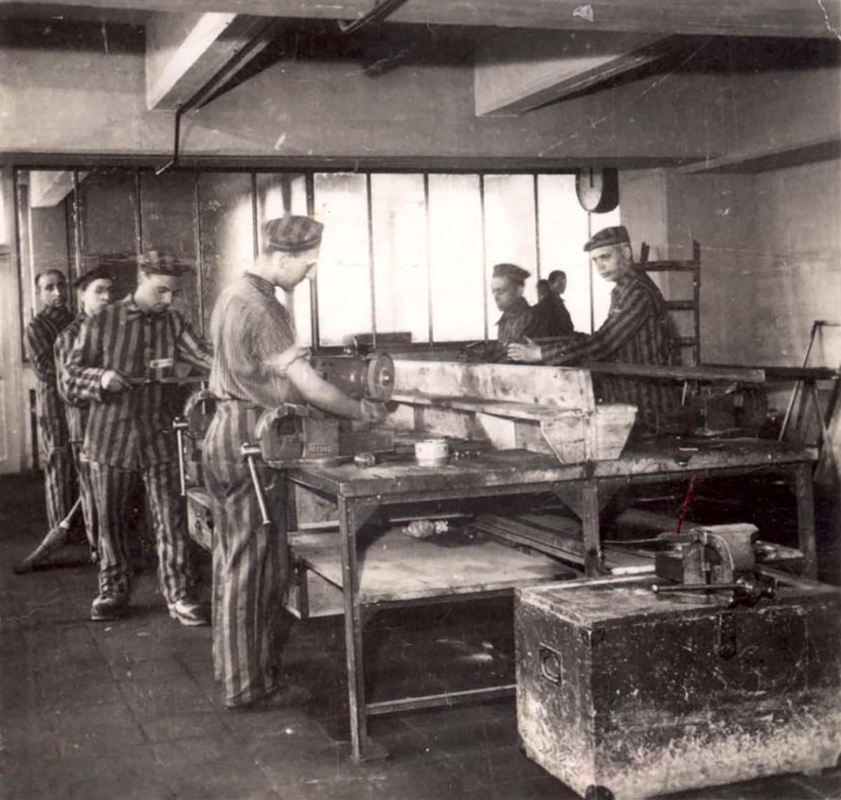 Blechhammer, Germany, April 1944, Prisoners Working in an Electronics Workshop